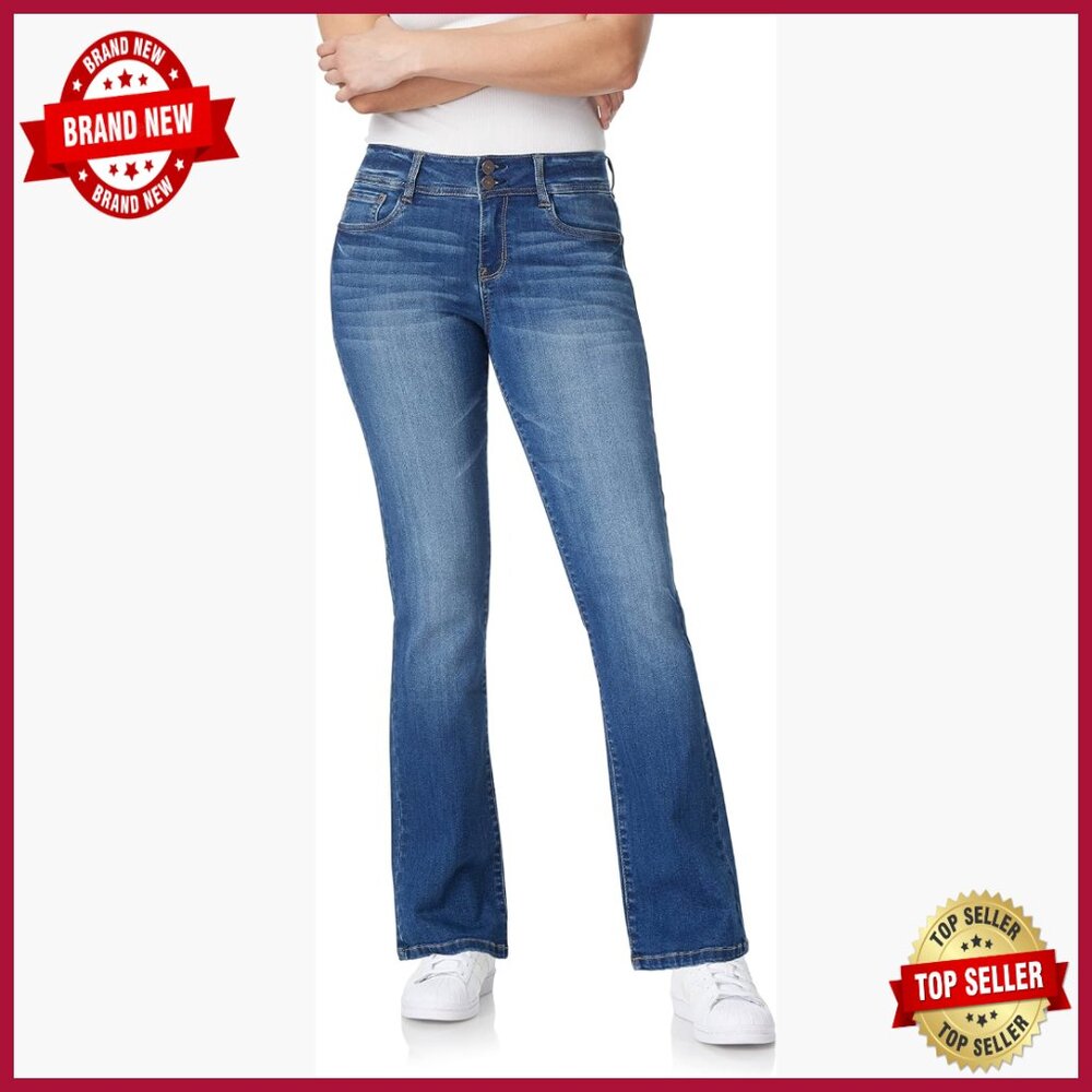 Ultra Slim Bootcut Mid Rise Jeans Power Stretch 31.5 Inseam